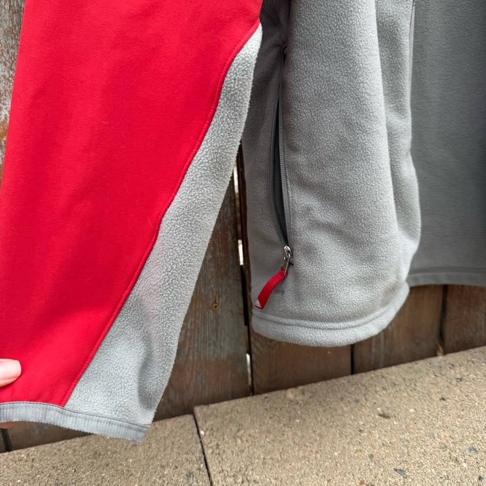 NIKE FIT Men’s Red Gray Fleece Full Zip Thermal Jacket Pockets Size Large - Picture 4 of 11